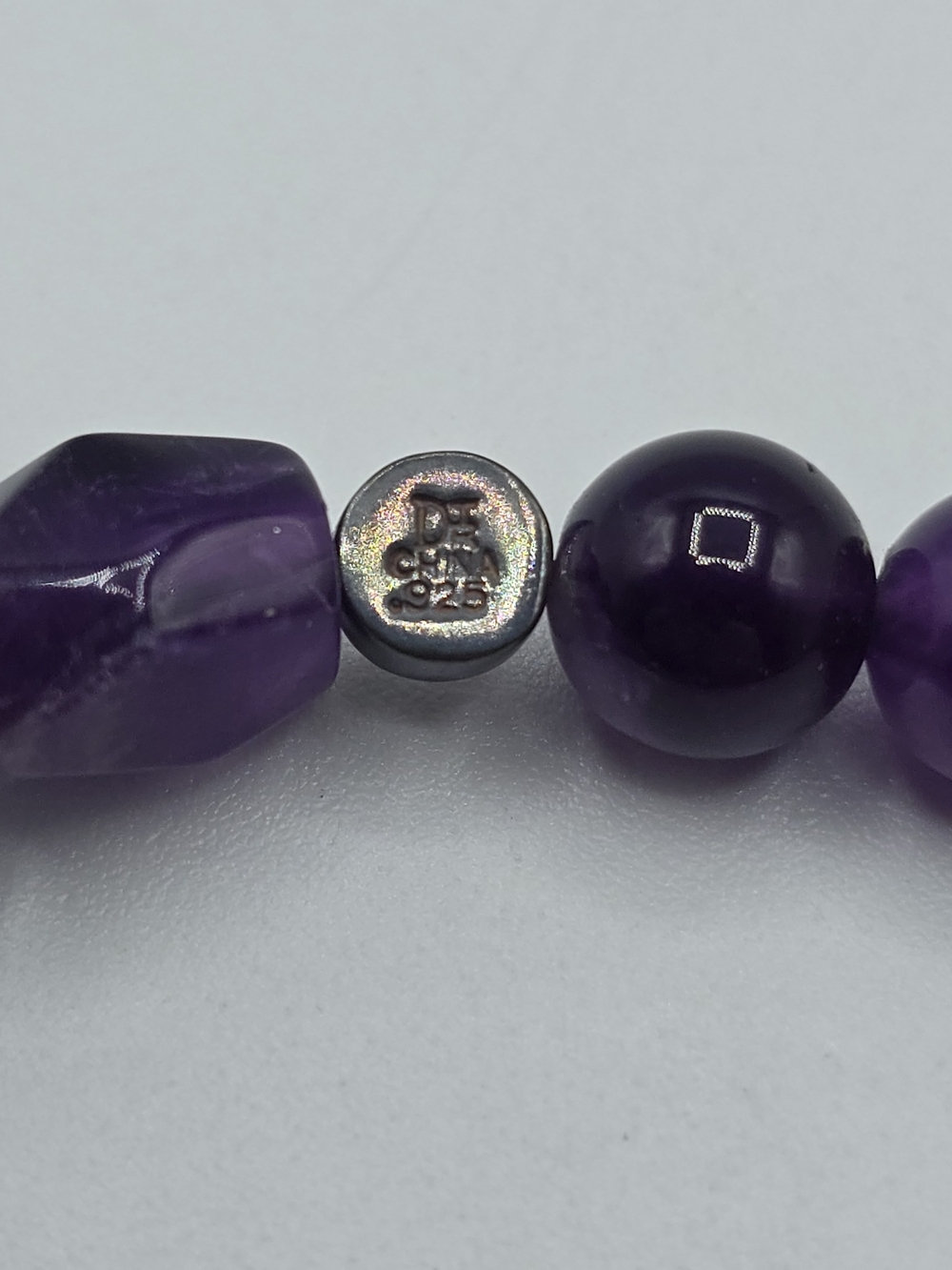 Jay King Amethyst Bead Necklace 38" Long, Mine Finds, Sterling Accent Purple DTR - Picture 3 of 8